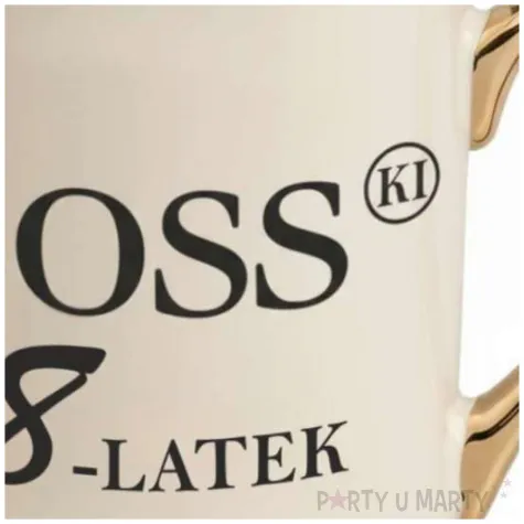 prezent na urodziny kubek bosski 18 latek kremowo zloty elegancki upominek 330 ml