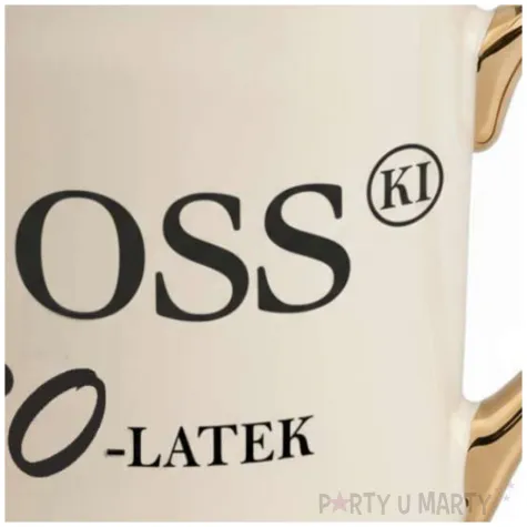 prezent na urodziny kubek bosski 30 latek kremowo zloty elegancki upominek 330 ml