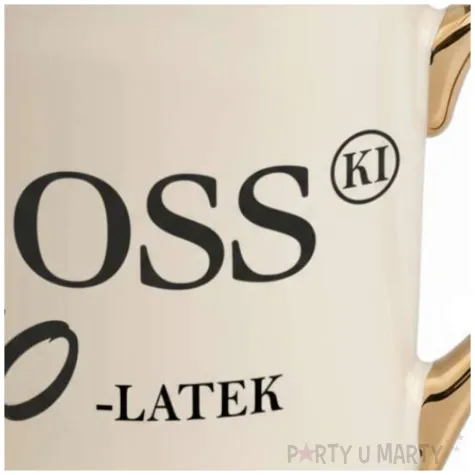 prezent na urodziny kubek bosski 80 latek kremowo zloty elegancki upominek 330 ml