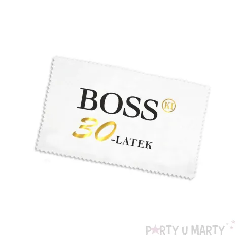 prezent na urodziny sciereczka z mikrofibry bosski 30 latek do czyszczenia okularow 15x10 cm