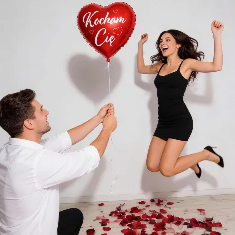 prezent na walentynki balon foliowy serce kocham cie godan 18 hrt