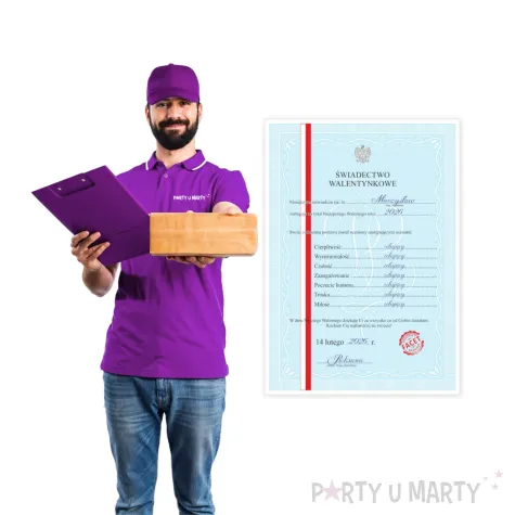 prezent na walentynki dla niego swiadectwo personalizacja certyfikat dyplom imie a4
