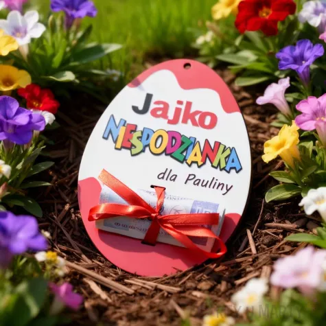 prezent na wielkanoc zajaca karnet na banknot pieniadze jajko niespodzianka personalizacja