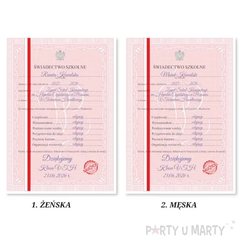 prezent personalizowany dla nauczyciela na zakonczenie roku dzien edukacji swiadectwo szkolne