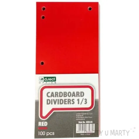 przekladki kartonowe do segregatora czerwowe d rect 100 szt
