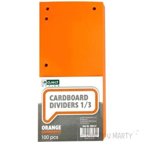 przekladki kartonowe do segregatora pomaranczowe d rect 100 szt