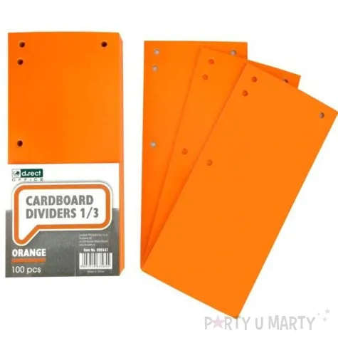 przekladki kartonowe do segregatora pomaranczowe d rect 100 szt