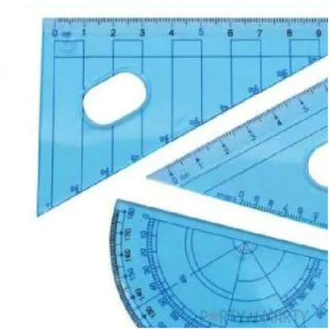 przybory geometryczne classic 6 elementow z cyrklem i olowkiem niebieski titanum