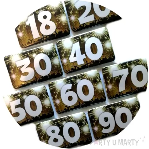 przypinka 30 urodziny prostokatna kolor mix 38x58 mm