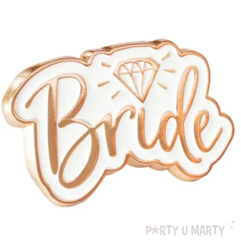 przypinka bride rozowa zlota partypal 3 5 x 2 cm 1 szt