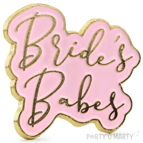 przypinka brides babes rozowa partydeco 3 5x3cm
