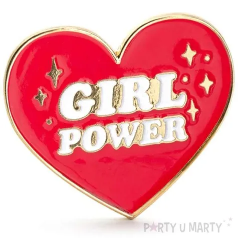 przypinka girl power partydeco 3x3 cm