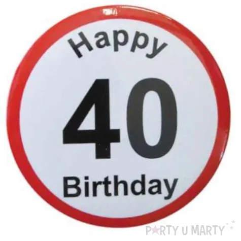 przypinka happy birthday 40 urodziny gadgetmaster 56 mm