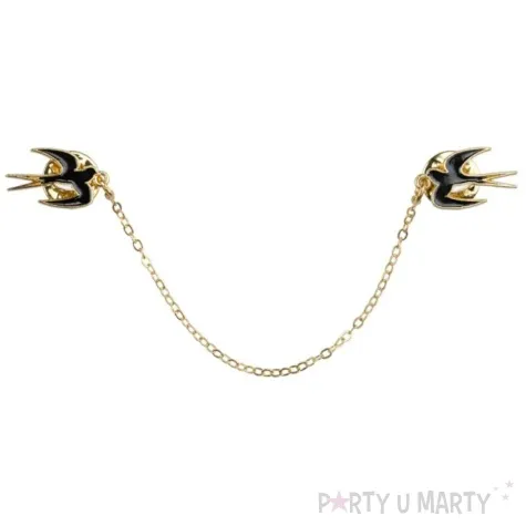 przypinka jaskolki zlote partydeco