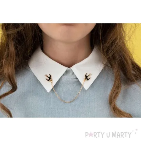 przypinka jaskolki zlote partydeco