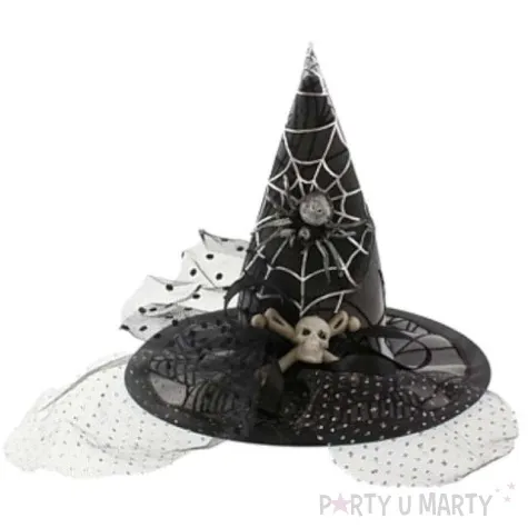 przypinka kapelusz czarownicy czarny