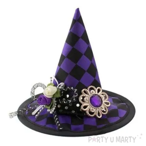 przypinka kapelusz czarownicy fioletowy