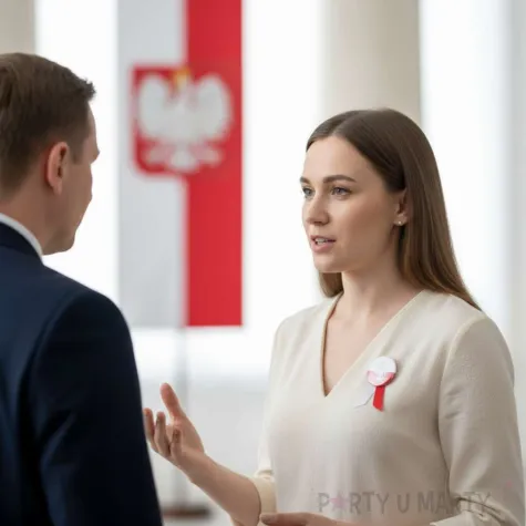 przypinka na marsz niepodleglosci swieto konstytucji 3 maja flaga polski z godlem bialo czerwona