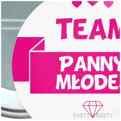 przypinka wieczor panienski team panny mlodej bialo rozowy 5 6 cm