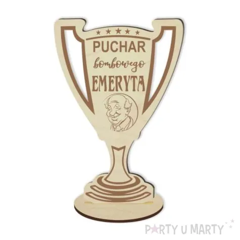 puchar dla bombowego emeryta drewniany 92 x 135 mm