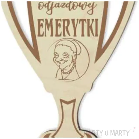 puchar dla odjazdowej emerytki drewniany 92 x 135 mm