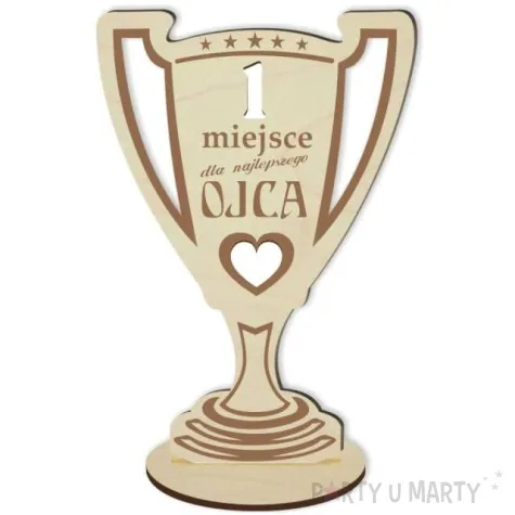 puchar dzien ojca 1 miejsce dla najlepszego ojca drewniany 92 x 135 mm