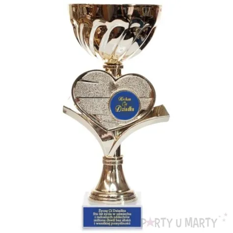 puchar kocham cie dziadku metalowy giftmania 19 cm