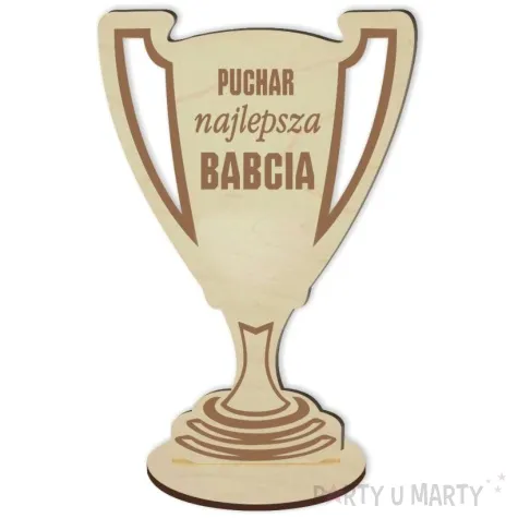 puchar najlepsza babcia drewniany 92 x 135 mm