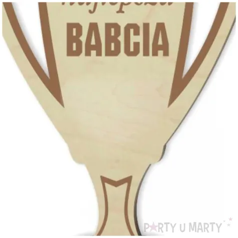 puchar najlepsza babcia drewniany 92 x 135 mm