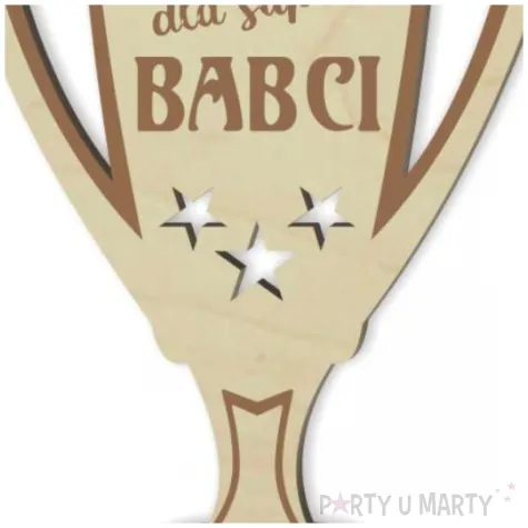 puchar super babcia drewniany 92 x 135 mm