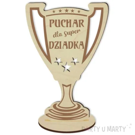 puchar super dziadek drewniany 92 x 135 mm