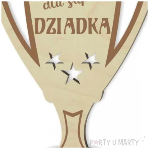 puchar super dziadek drewniany 92 x 135 mm