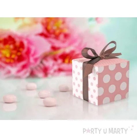 pudeleczka dla gosci classic rozowe w kropki 10 szt