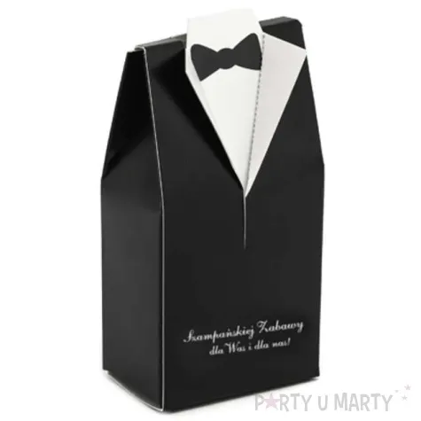 pudeleczka dla gosci frak z tekstem 10 szt