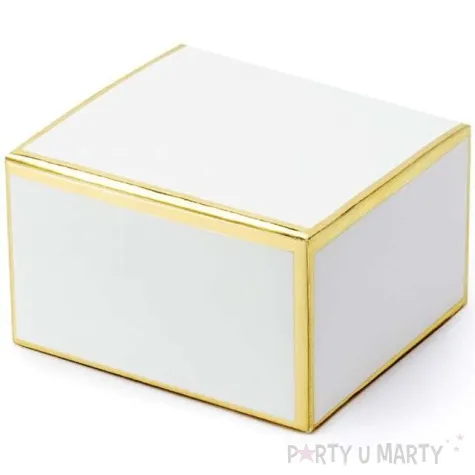 pudeleczka dla gosci gold border biale partydeco 10 szt