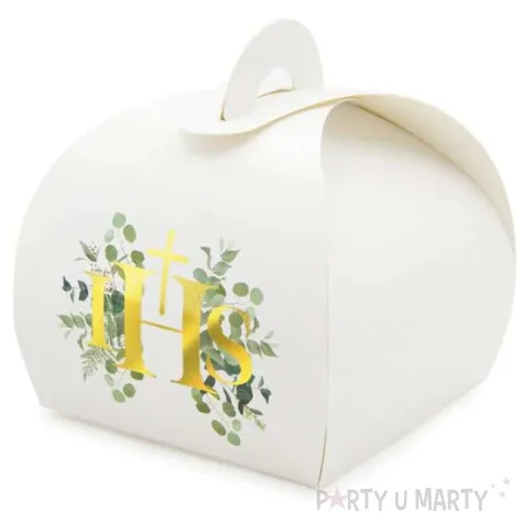 pudeleczka dla gosci komunia swieta ihs eukaliptus bialy partypal 7 x 7 5 cm 6 szt