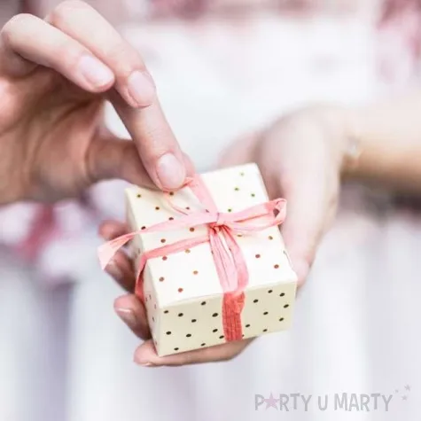 pudeleczka dla gosci kropki brzoskwiniowe jasne partydeco 10 szt