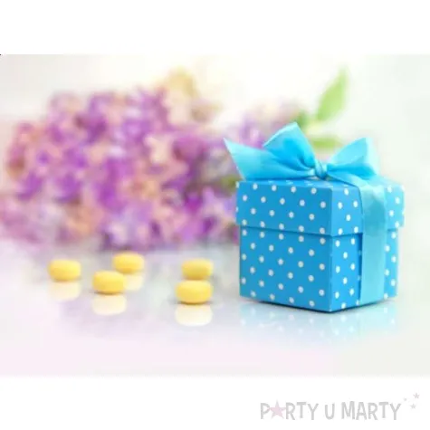 pudeleczka dla gosci prezencik kropki blekitne 10 szt