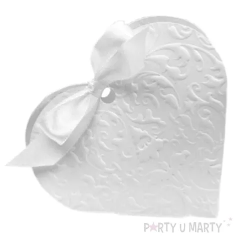 pudeleczka dla gosci serce biale 10 szt