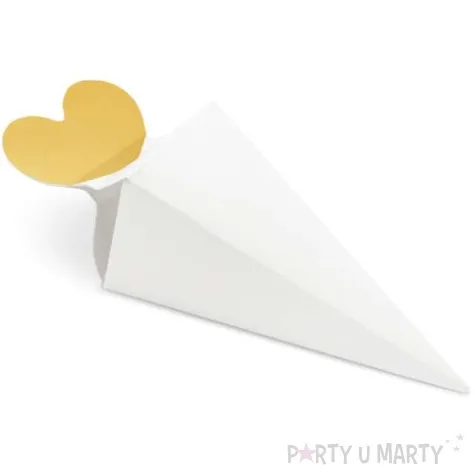 pudeleczka dla gosci serce zlote bialy partydeco 5 5x18x5 5 cm