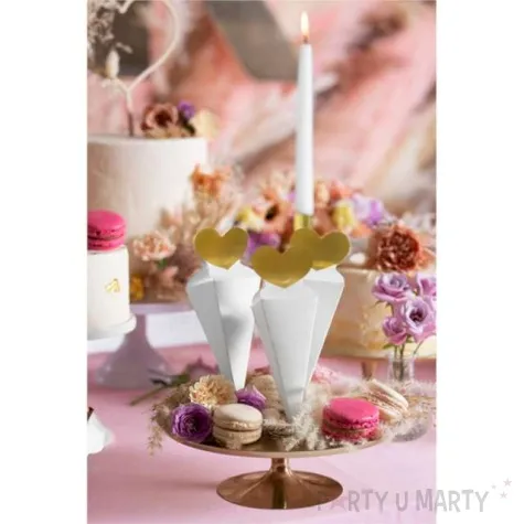pudeleczka dla gosci serce zlote bialy partydeco 5 5x18x5 5 cm
