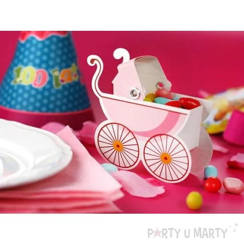 pudeleczka dla gosci wozek rozowy partydeco 10 szt
