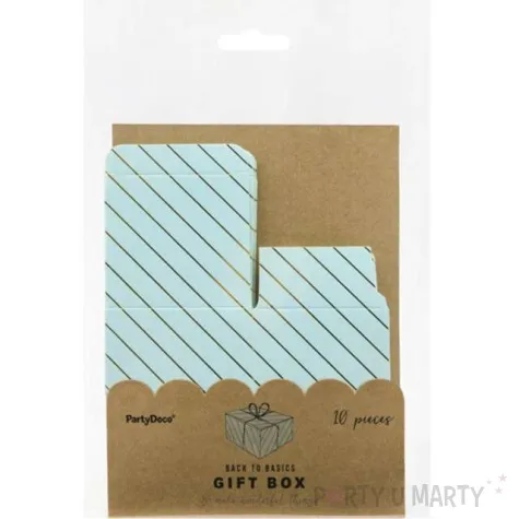 pudeleczka paski jasnoniebieski partydeco 10szt