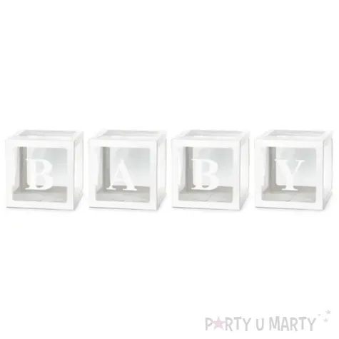 pudelka na balony baby biale partydeco 4 szt