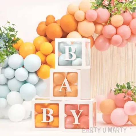 pudelka na balony baby biale partydeco 4 szt