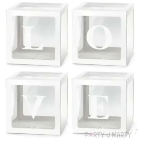 pudelka na balony love biale partydeco 4 szt