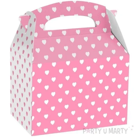 pudelka na ciasto classic mini bialo rozowe serduszka amscan 5 szt