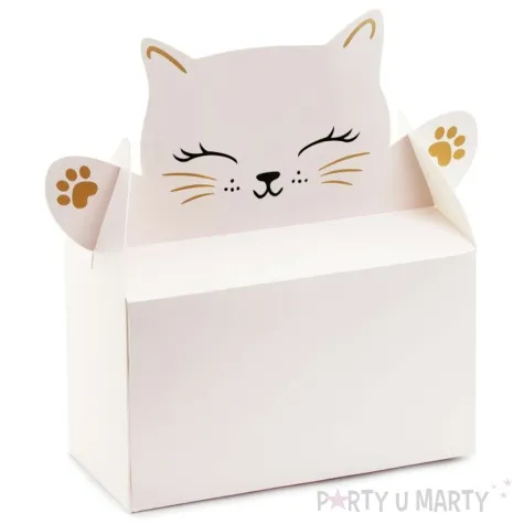 pudelka na ciasto slodki kotek bialy partydeco 6 szt