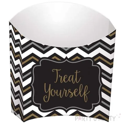 pudelka na popcorn chevron czarne 24 szt