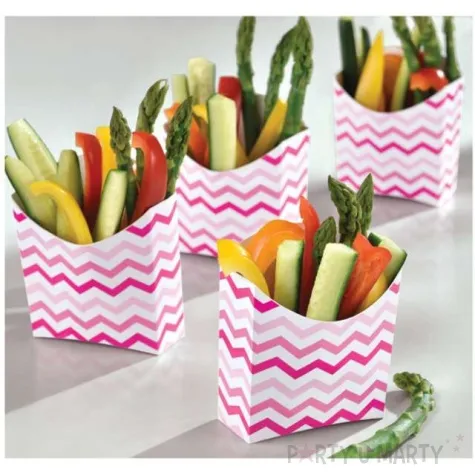 pudelka na popcorn chevron rozowe 24 szt